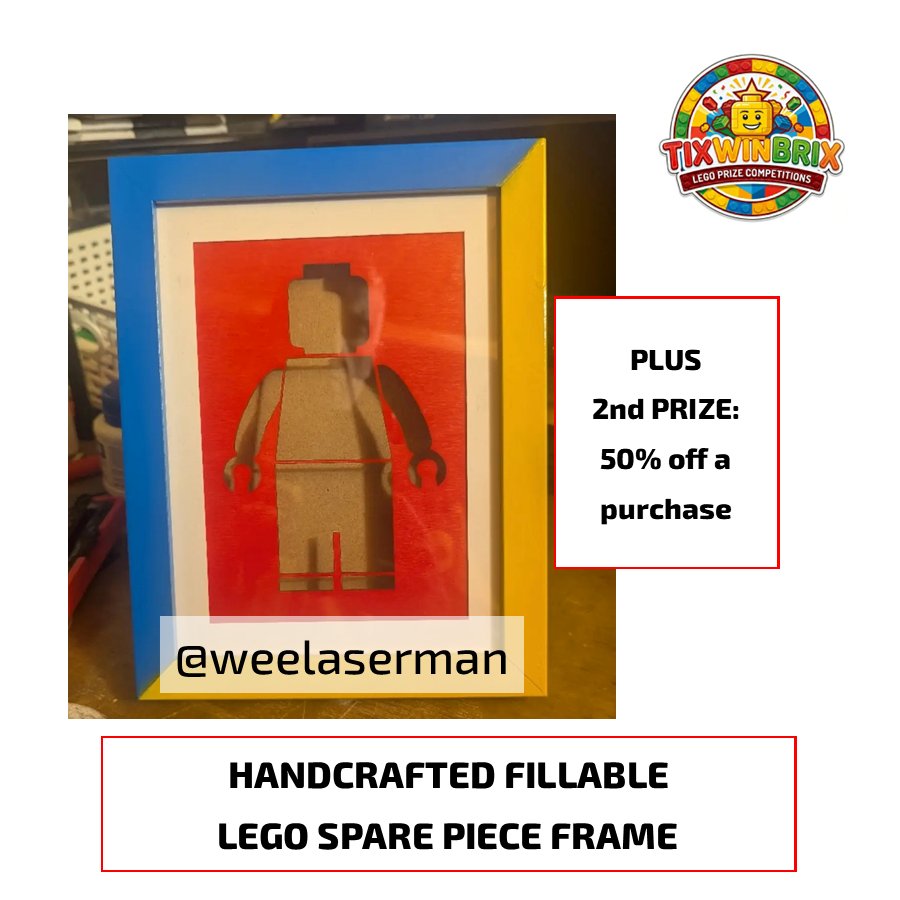 Handcrafted frame for Lego spare pieces made by weelaserman